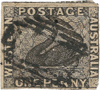 Black Swan 1854 stamp